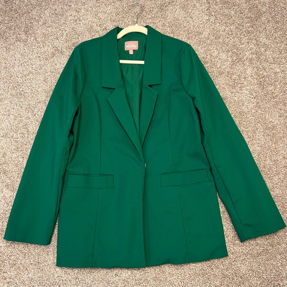 Show Me Your Mumu Major Blazer Green Suiting Women Size Large‎ Preppy Business